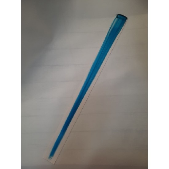 Прядь волос однотонная на заколке голубой 85С, цена за 1 шт